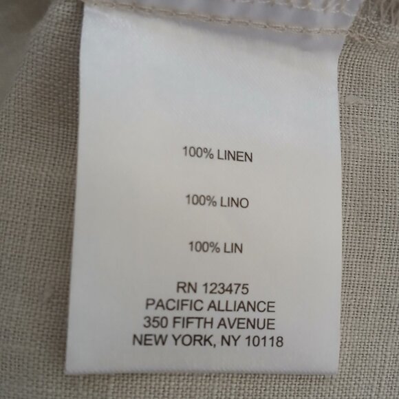 Ellen Tracy Pure Linen Top 3/4 Sleeves Size Large Tan Color - Picture 15 of 16